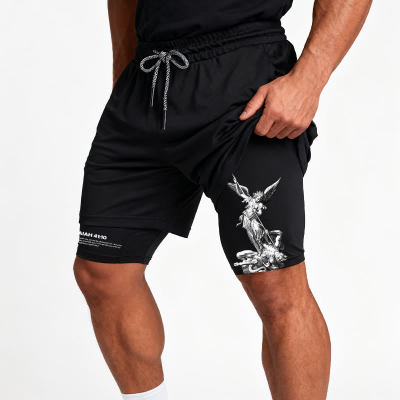 Christianartworkshop Isaiah 41:10 Angel & Devil Performance Shorts