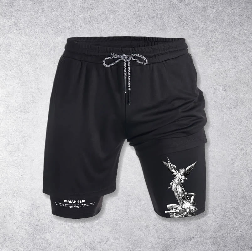 Christianartworkshop Isaiah 41:10 Angel & Devil Performance Shorts