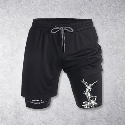 Christianartworkshop Isaiah 41:10 Angel & Devil Performance Shorts
