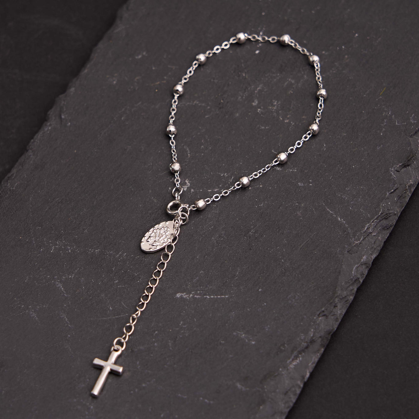 Christianartworkshop Virgin Mary Medal & Cross Adjustable Simple Casual Bracelet