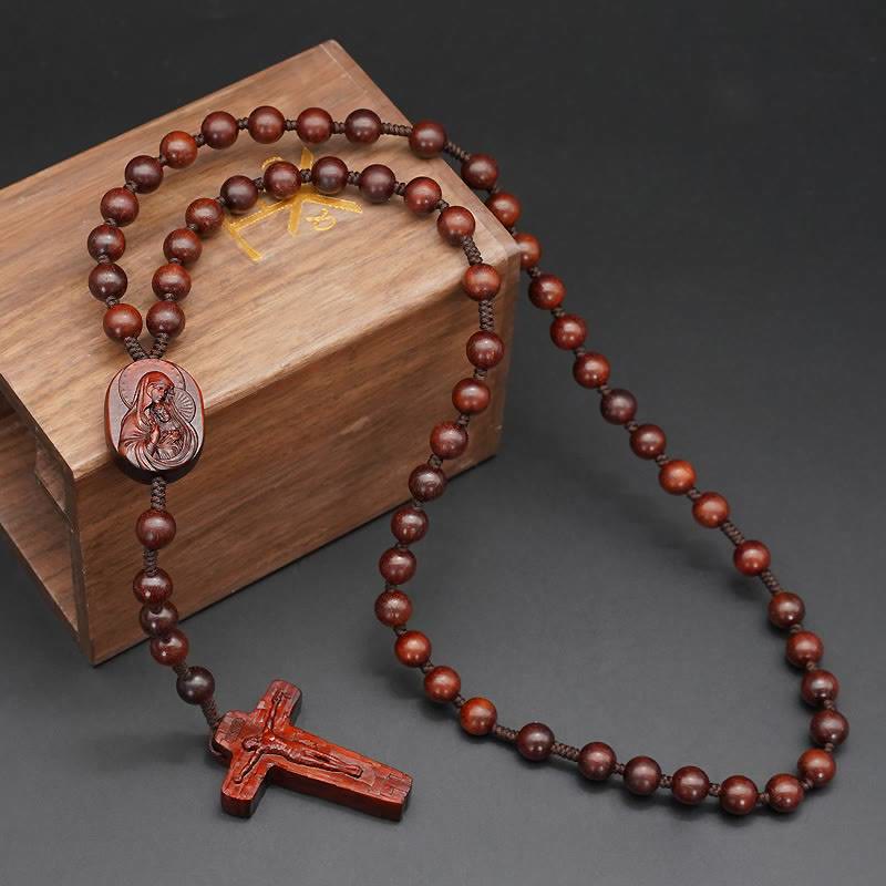 Christianartworkshop Quality Original Handmade Praying Rosary (Red Sandalwood/Ebony)