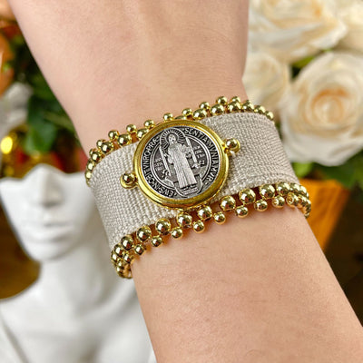 Handmade St. Benedict Protection Braided Bracelet