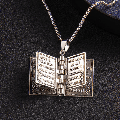 Christianartworkshop Turnable Cross Holy Bible Pendant Quality Necklace