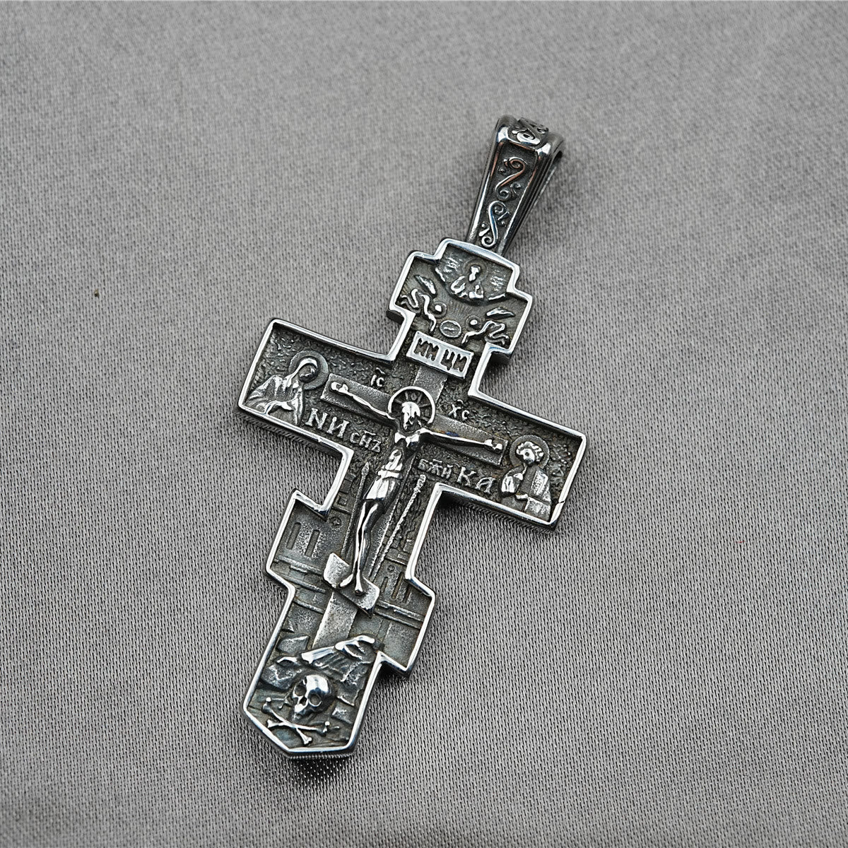 Christianartworkshop Titanium Orthodox Jesus Crucifix Necklace Protection Jewelry
