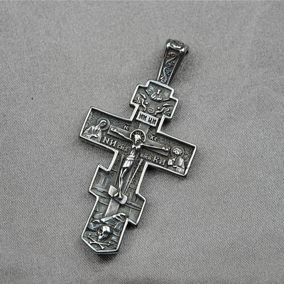Christianartworkshop Titanium Orthodox Jesus Crucifix Necklace Protection Jewelry