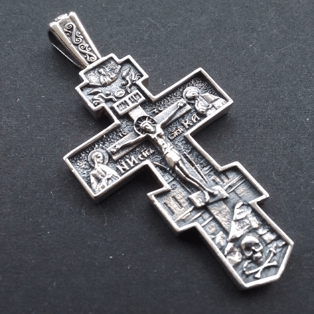 Christianartworkshop Titanium Orthodox Jesus Crucifix Necklace Protection Jewelry