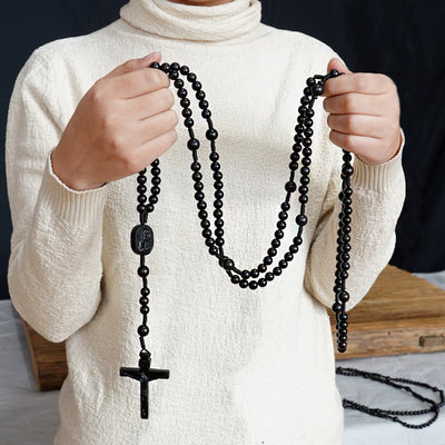 Christianartworkshop Olive Wood Beads Fifteen Decade Praying Rosary of the Blessed