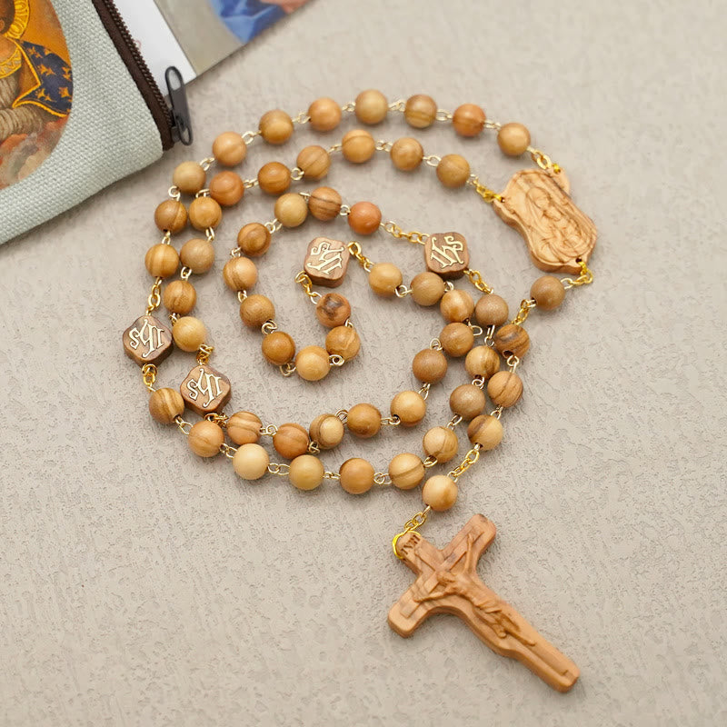 Christianartworkshop Quality Handmade Olive/Rosewood/Ebony Beads Prayer Rosary