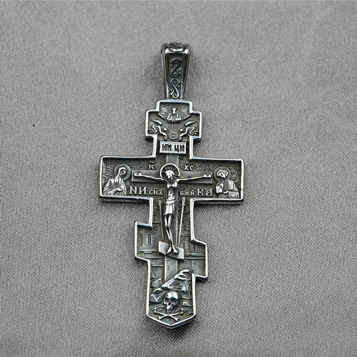 Christianartworkshop Titanium Orthodox Jesus Crucifix Necklace Protection Jewelry