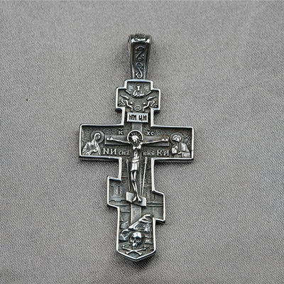 Christianartworkshop Titanium Orthodox Jesus Crucifix Necklace Protection Jewelry