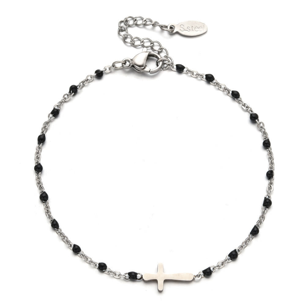Christianartworkshop Delicate Minimalist Cross Bracelet