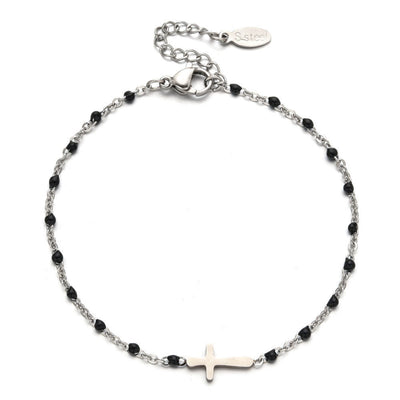 Christianartworkshop Delicate Minimalist Cross Bracelet