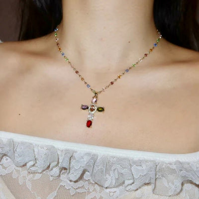 Christianartworkshop Bible 12 Gemstones Cross Pendant Necklace