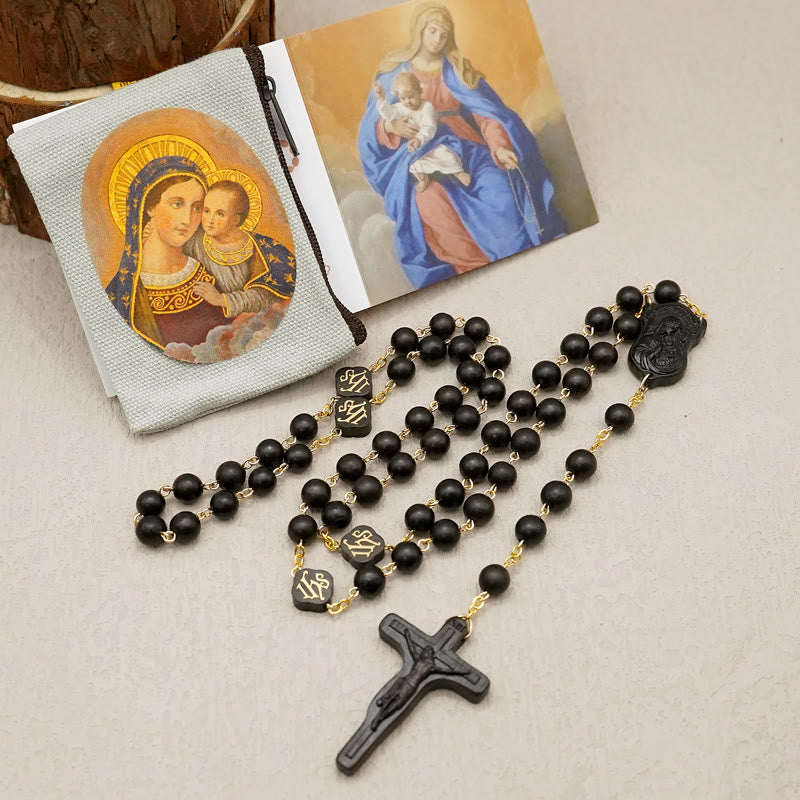 Christianartworkshop Quality Handmade Olive/Rosewood/Ebony Beads Prayer Rosary