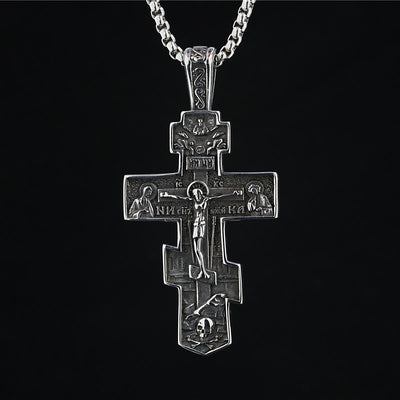 Christianartworkshop Titanium Orthodox Jesus Crucifix Necklace Protection Jewelry