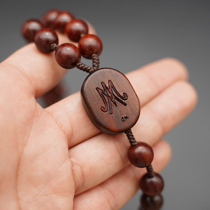 Christianartworkshop Quality Original Handmade Praying Rosary (Red Sandalwood/Ebony)