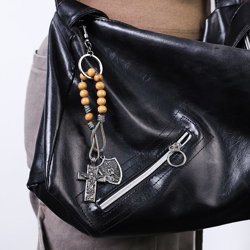 Holy Spirit Jesus Cross & St. Michael the Archangel Medal Pocket Rosary