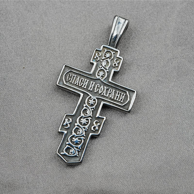 Christianartworkshop Titanium Orthodox Jesus Crucifix Necklace Protection Jewelry
