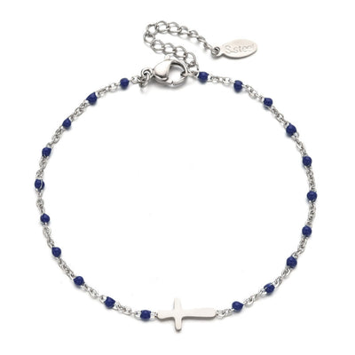 Christianartworkshop Delicate Minimalist Cross Bracelet