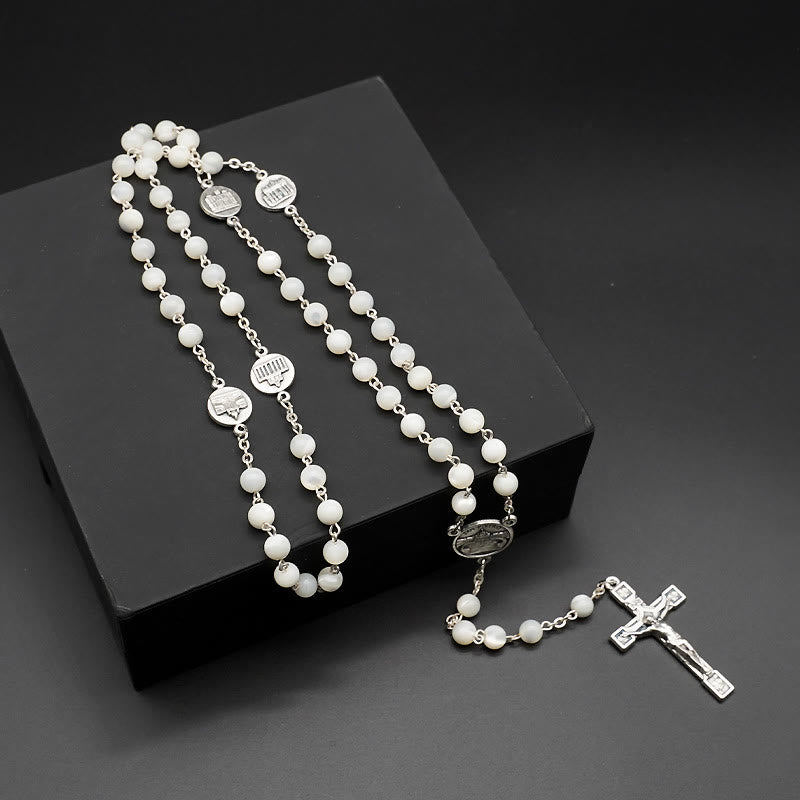 Christianartworkshop The Four Temples Of Christ Mother-of-Pearl Rosary