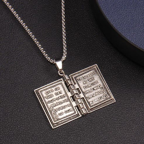 Christianartworkshop Turnable Cross Holy Bible Pendant Quality Necklace